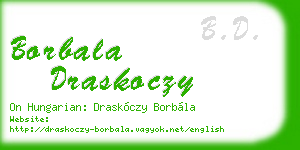 borbala draskoczy business card